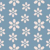 Seamless pattern with different snowflakes. Snow on a blue background. Vector illustration in flat style