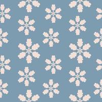 Seamless pattern with different snowflakes. Snow on a blue background. Vector illustration in flat style