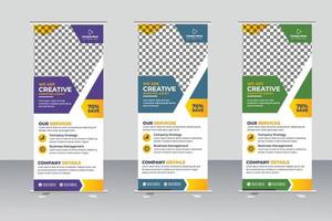 Corporate roll up banner design template vector