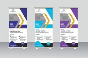 Corporate roll up banner design template vector