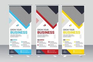 Corporate roll up banner design template vector