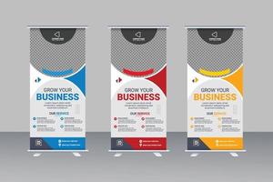 Corporate roll up banner design template vector