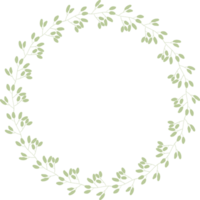 green leaves circle wreath frame flat style png