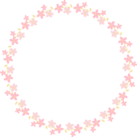 minimal pink and gold cute botanical wreath frame png