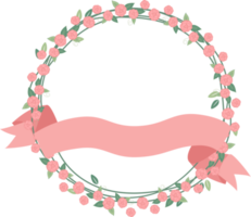 corona de cinta de san valentín retro de rosa mosqueta png