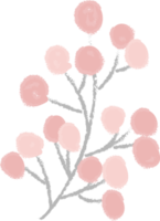 söt hand dra stil pastell rosa och blå vår mycket liten liten blomma och blad png