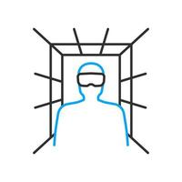 Metaverse blue line icon, Virtual reality, Futuristic Cyber vector