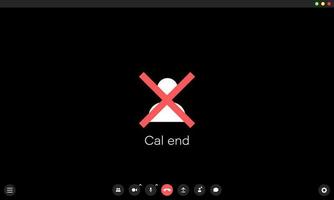 Video conference. Call end. Conception of video conference. Mockup of online call vector