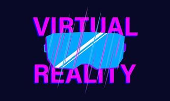 banner vr con gafas aumentadas, realidad virtual, ciber futurista vector