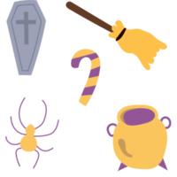 feliz Dia das Bruxas. elementos de halloween e objetos para projetos de design. png