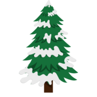 dibujos animados de árboles de Navidad sobre fondo transparente. árbol de símbolo tradicional de año nuevo y navidad con guirnaldas, bombilla, estrella. vacaciones de invierno. png