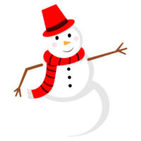 bonhomme de neige portant bonnet et écharpe png