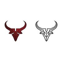 Abstract shield bull logo, horn badges logo icon vector