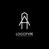 Modern initial AA logo letter simple and creative design concept vector