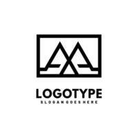 Modern initial AA logo letter simple and creative design concept vector