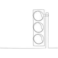 Traffic lights Continuous Line Drawing vector