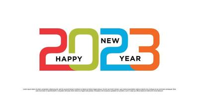 2023 happy new year logo design vector illustration with creative unique concept