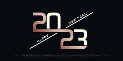 2023 happy new year logo design vector illustration with creative unique concept