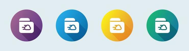 Cloud storage solid icon in flat design style. Network database signs vector illustration.