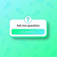 Ask me a question 3d sticker design concept. Question mark background. vector