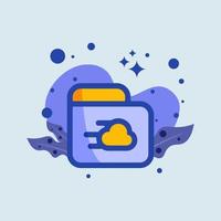 Cloud storage flat illustration. Network database signs vector illustration.