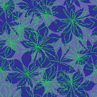 Seamless pattern with leaves of chestnut on background in trendy  color 2022 Very Peri. vector