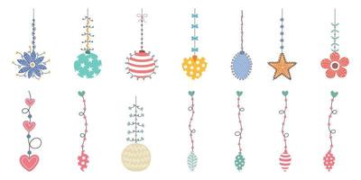 Christmas elements designed in doodle style for Christmas themed decorations, cards, scrapbooks, digital prints, bag designs, fabric patterns and more. vector