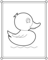 pato kawaii adecuado para la ilustración de vector de página para colorear de niños