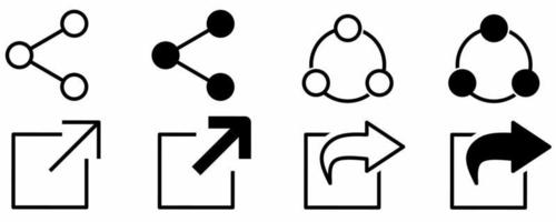 conjunto de iconos de compartir aislado sobre fondo blanco. ilustración de vector de icono de compartir simple