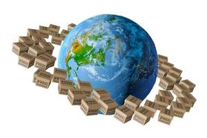 Planet earth and box free shipping photo