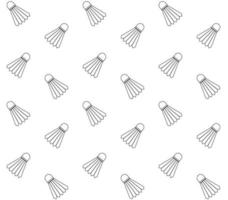 Vector seamless pattern of black outline badminton