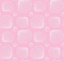 Vector seamless pattern of hand drawn shell