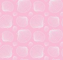 Vector seamless pattern of hand drawn shell