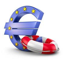 signo del euro y aro salvavidas foto