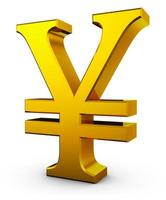 Golden sign of Chinese yuan photo