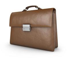 Brown leather briefcase. photo
