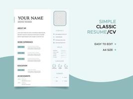 Resume template, Minimalist resume cv template, Professional jobs resumes vector. vector