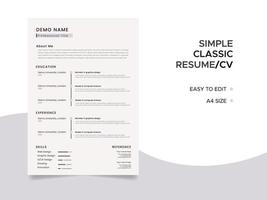 Resume template, Minimalist resume cv template, Professional jobs resumes vector. vector