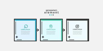 Infografía moderna de 3 pasos, opciones o niveles con etiqueta. gráfico de información de línea de tiempo. presentación de negocios, folleto de información, banner, plantilla de diseño de flujo de trabajo. ilustración vectorial eps10 vector