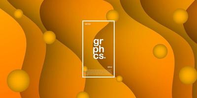 Modern minimal Abstarct Dynamic orange textured background design in 3D style with wavy shapes. EPS10 Vector background.