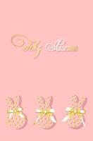 Happy easter. Easter card. Spring flowers on a pink background. Translation from spanish happy easter.. vector