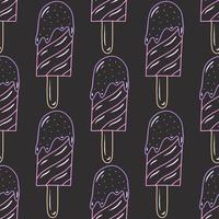 Doodle hand drawn ice cream vector seamless pattern