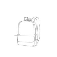 continuous line drawing backpack illustration vector