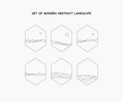 set of modern abstract landscape vector