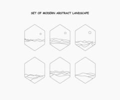 set of modern abstract landscape vector