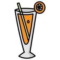 glass of orange juice vector