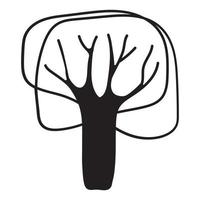 Doodle  tree. Hand drawn sketched. Vector Illustration.