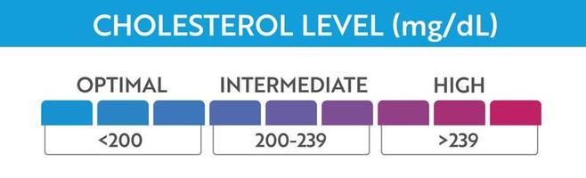 Cholesterol level meter indicator. vector