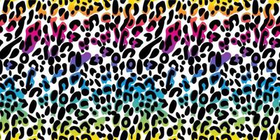 Rainbow leopard seamless pattern. vector