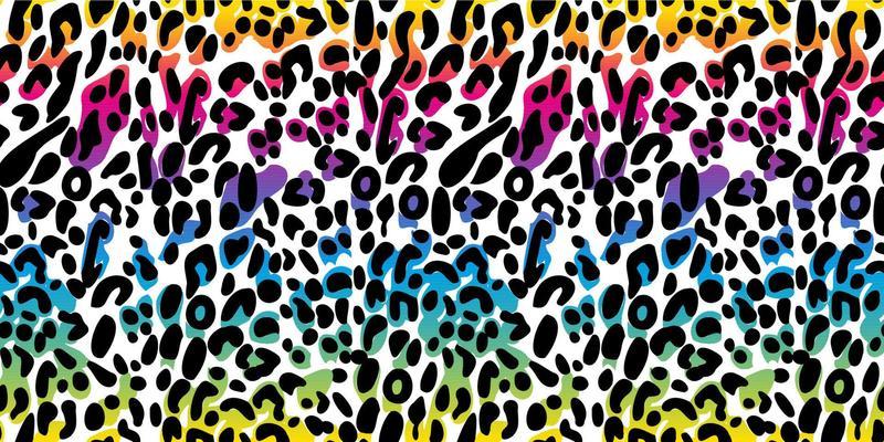Rainbow leopard seamless pattern.